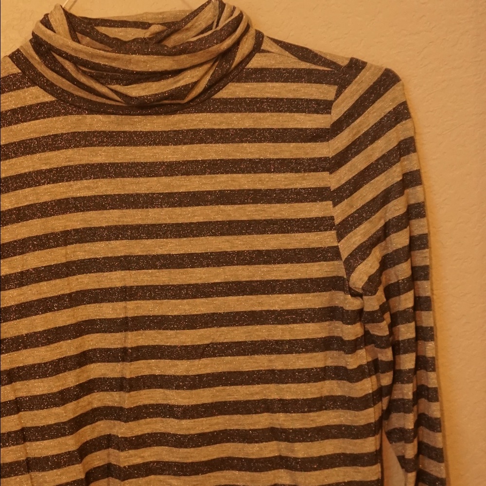 Loft sparkly basic long sleeve tee with turtle neck. Size M.